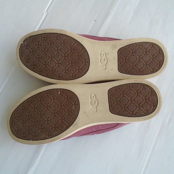 UGG Fierce Slip-On Leather Sneakers Womens Size 9.5 Pink (China Rose) - Picture 5 of 7